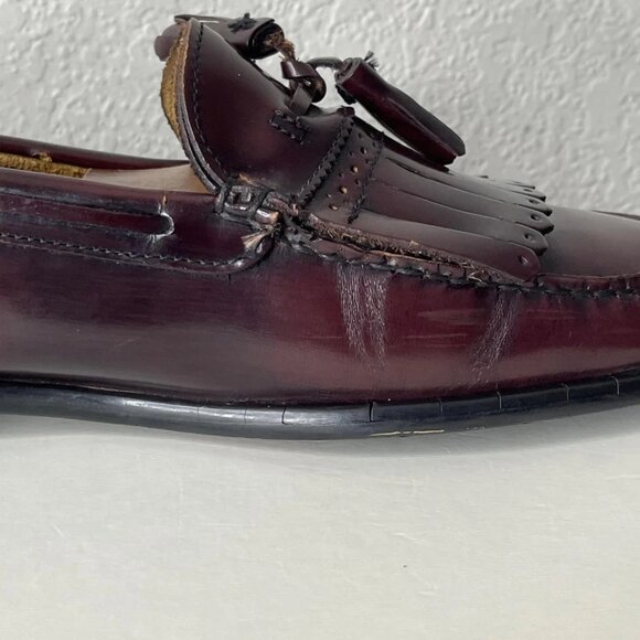 G H Bass & Co. Weejuns Kiltie Tassel Loafer Burgundy Leather Slip On Men\'s 12 D‎ main image 13